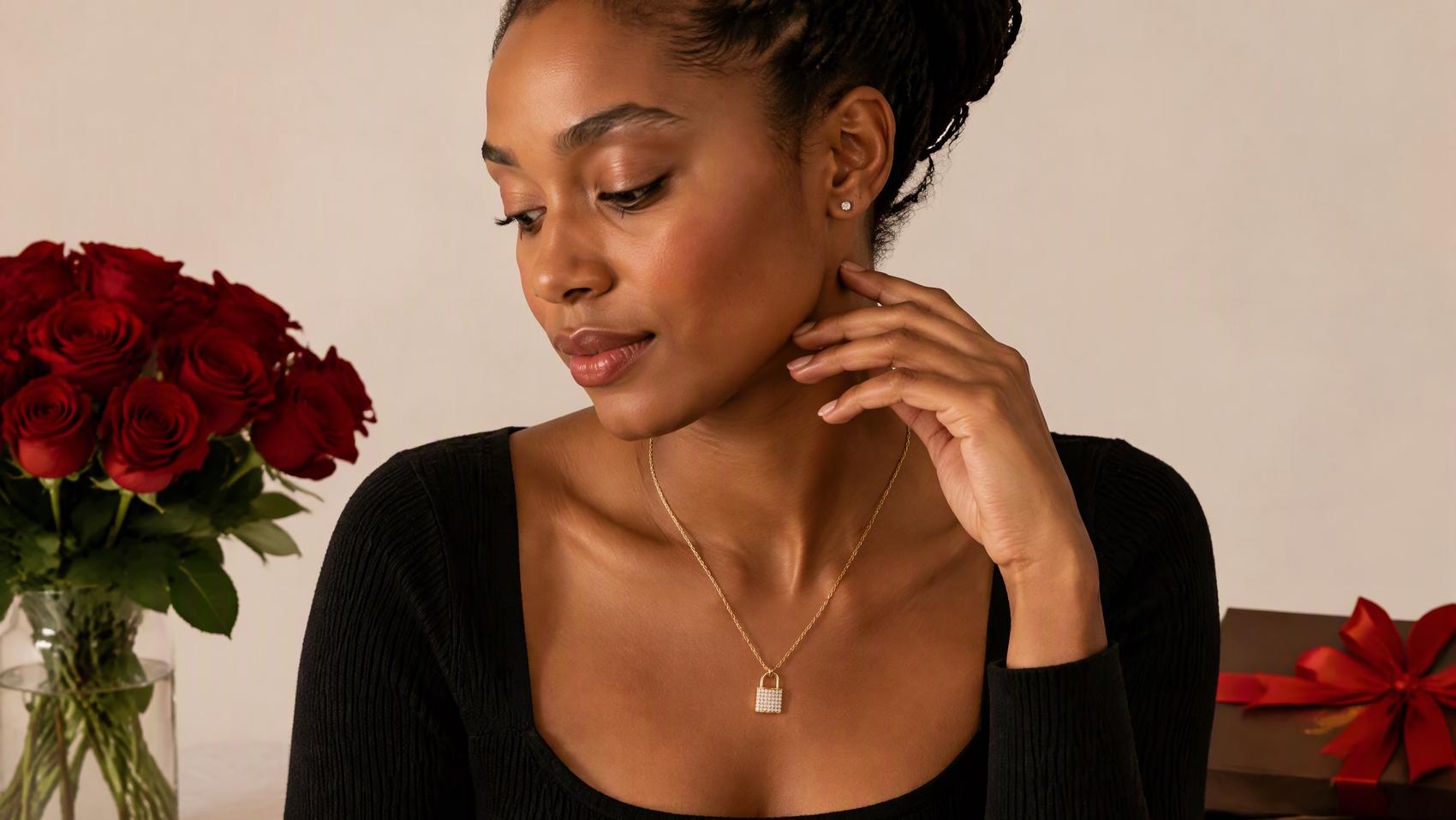 Cute Heart Padlock Pendant Necklace