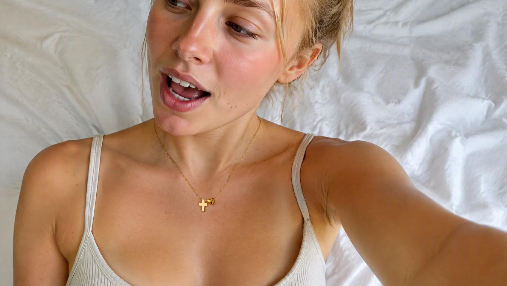 Dainty Cross Heart Charm Necklace