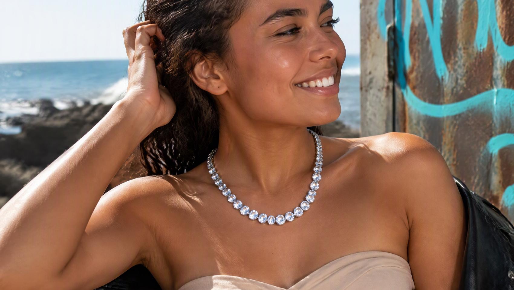 Chunky Round Stone Necklace