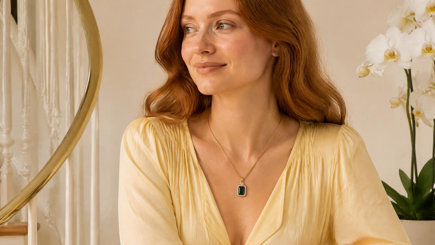Elegant Rectangular Pendant Necklace