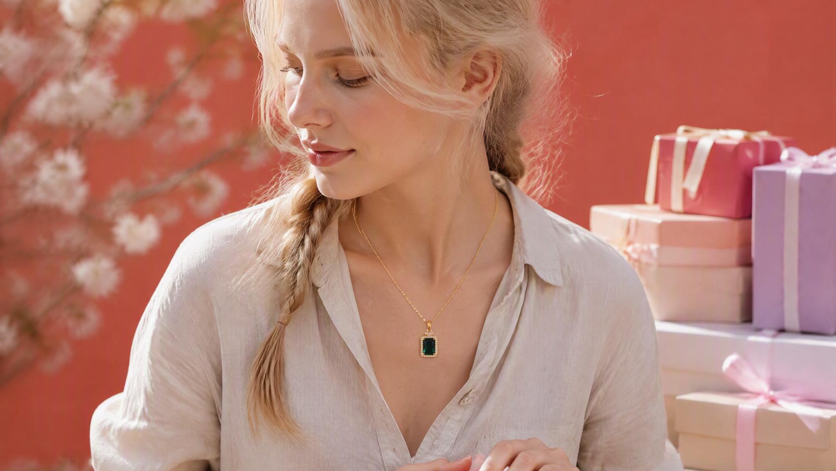 Elegant Rectangular Pendant Necklace