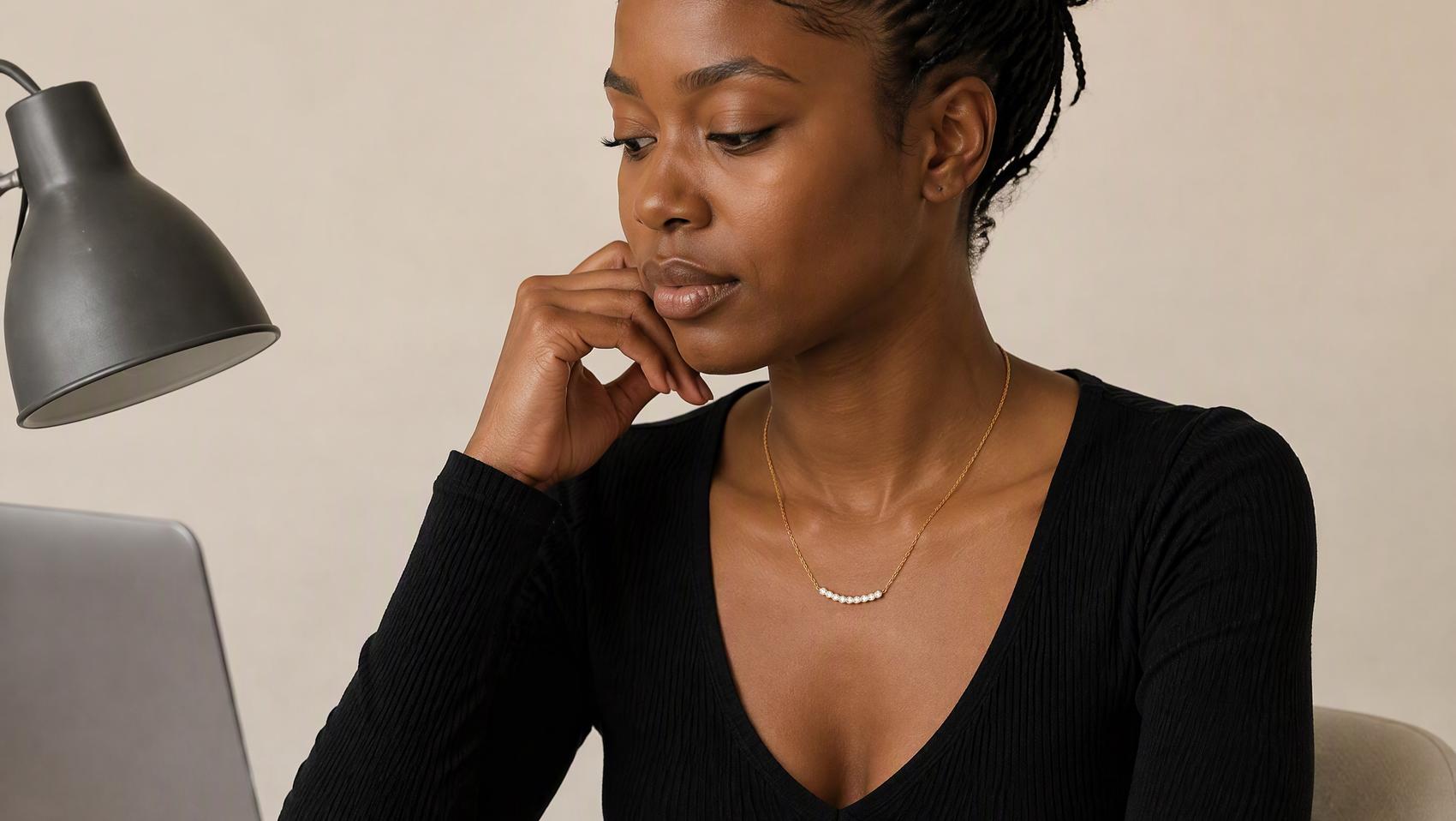 Dainty Curved Bar Necklace
