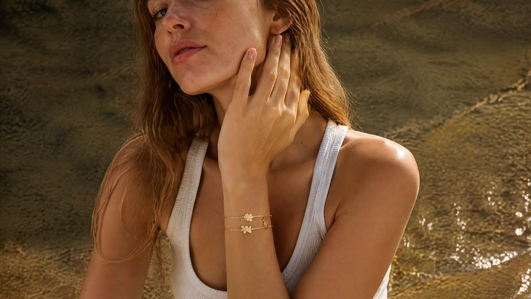 Four-Leaf Clover Chain Bracelet