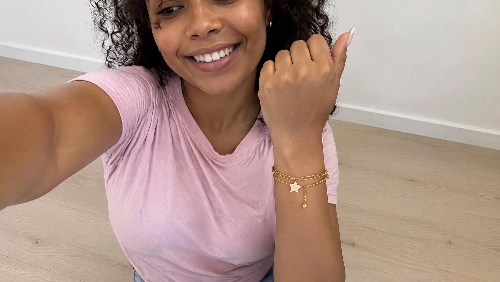 Cute Double Layer Star Charm Bracelet