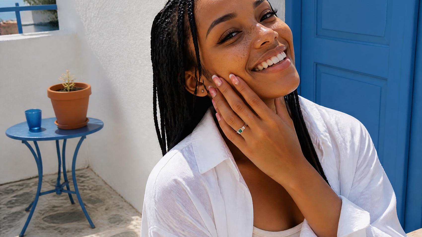 Minimalist Square Stone Ring