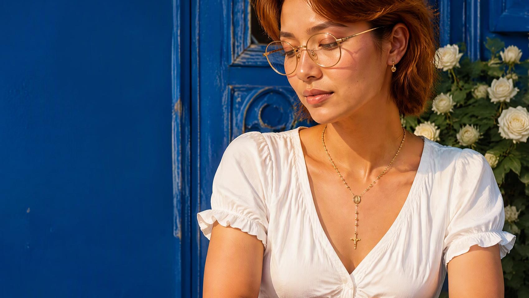 Dainty Crucifix Rosary Necklace