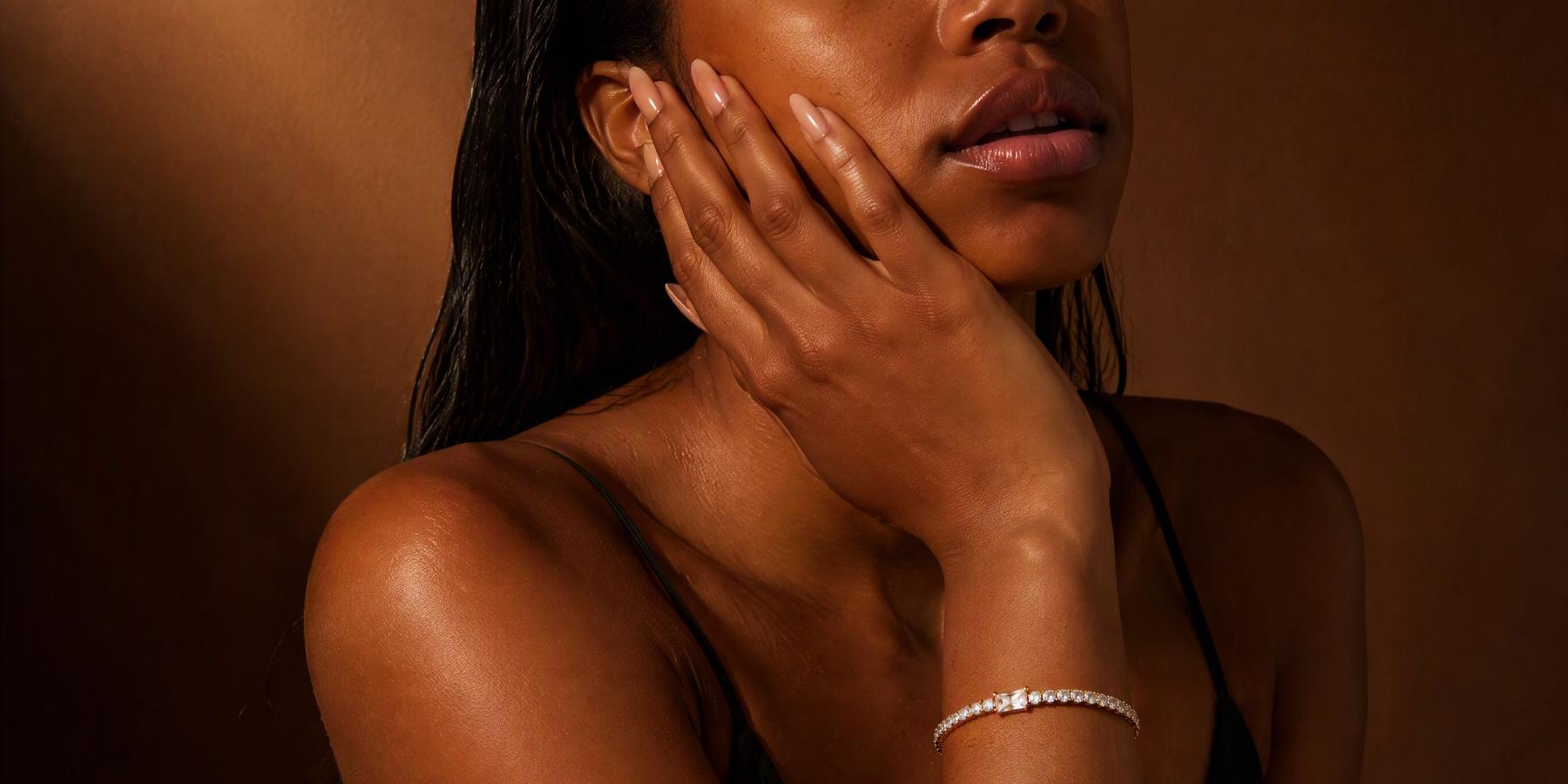 Sparkling Gold Bar Jewelry Set