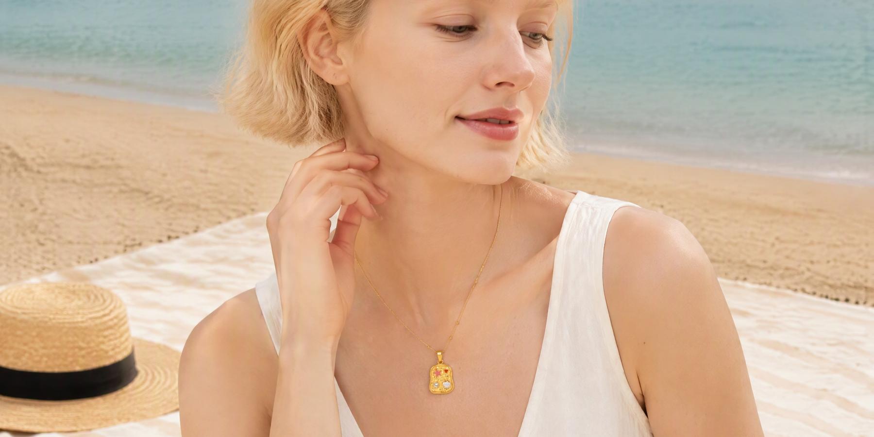Cute Starfish & Shell Pendant Necklace