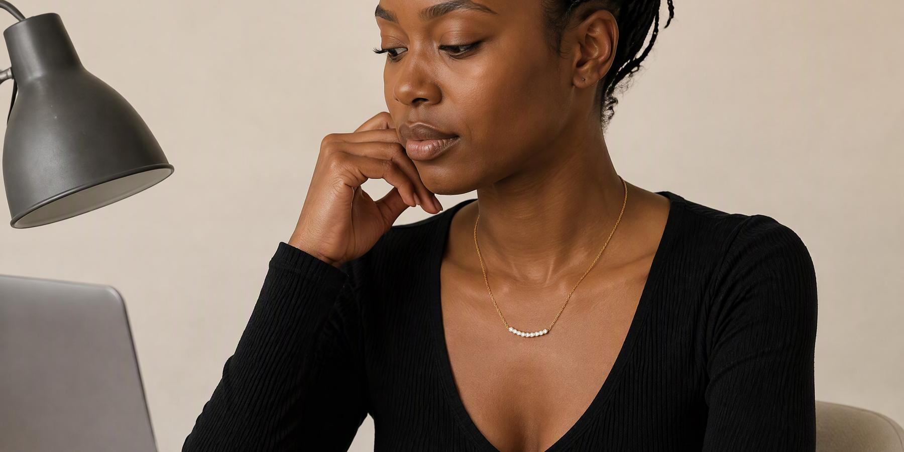 Dainty Curved Bar Necklace