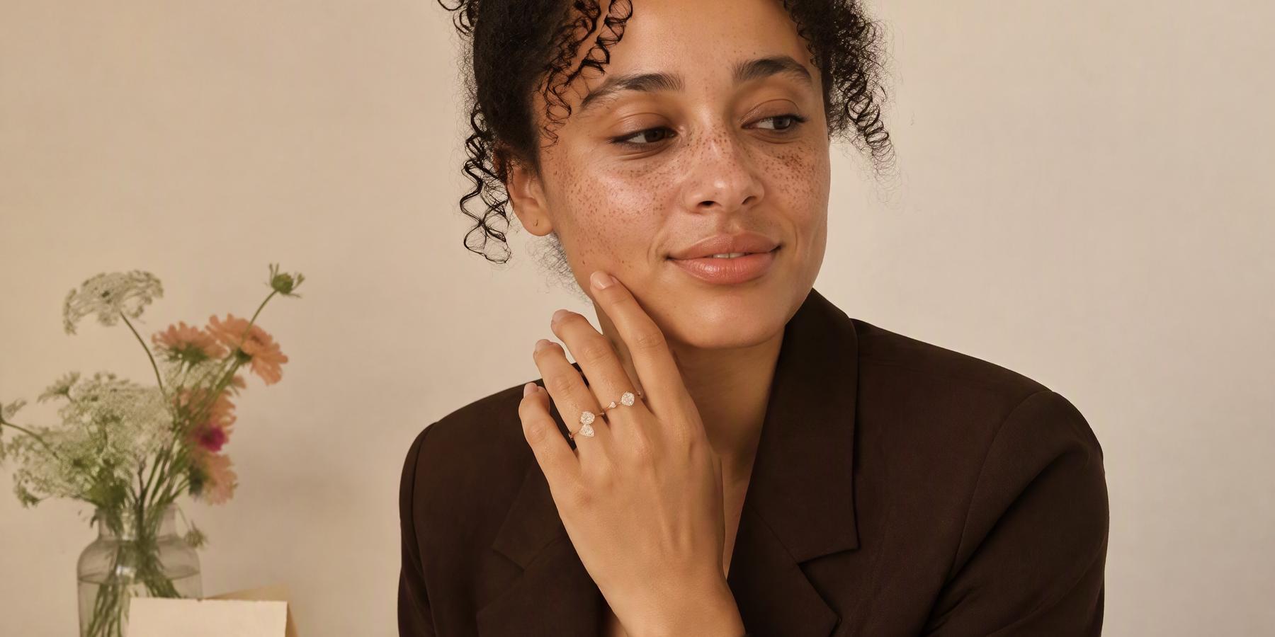 Double Marquise Stone Open Ring