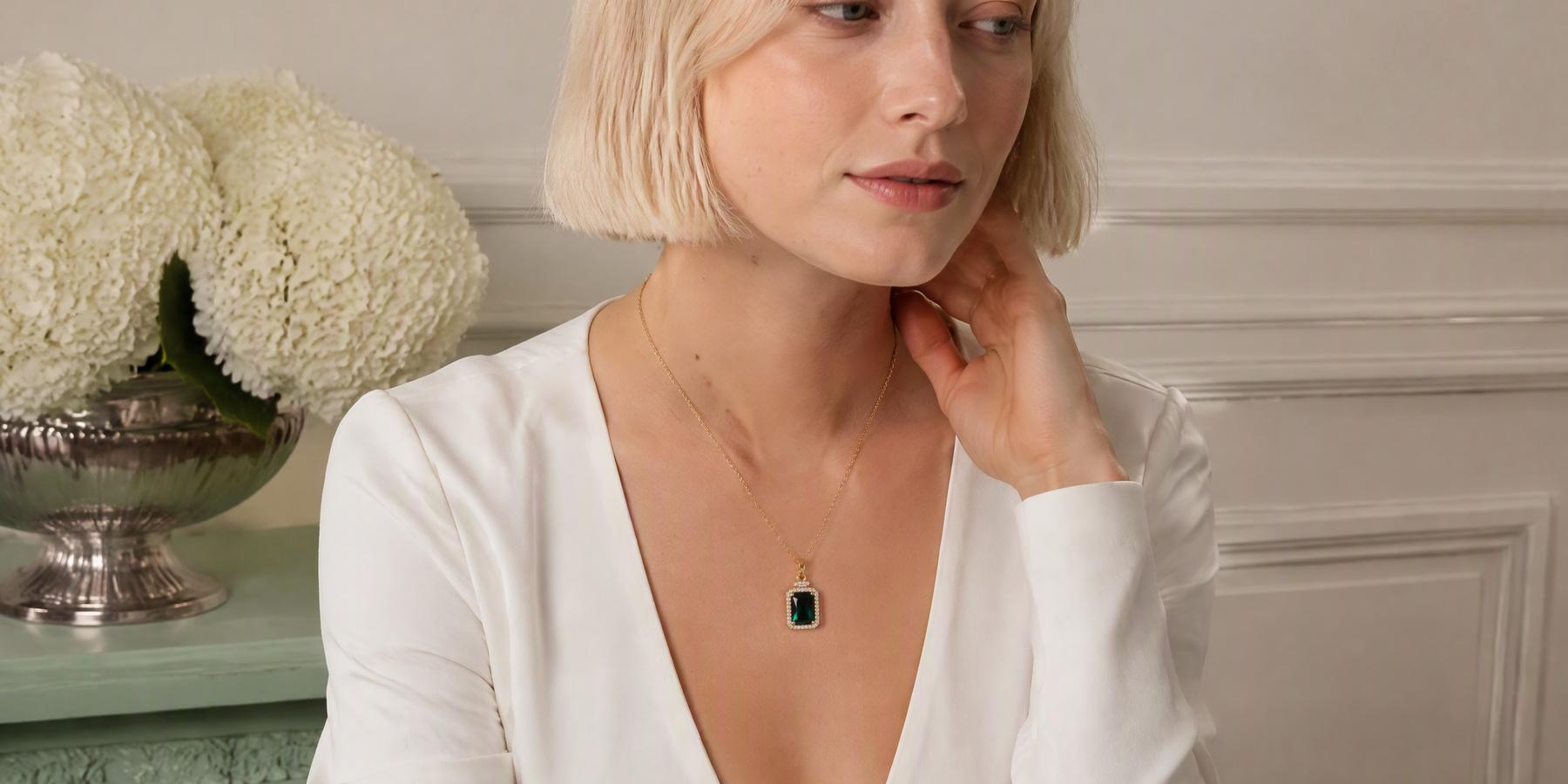 Elegant Rectangular Pendant Necklace