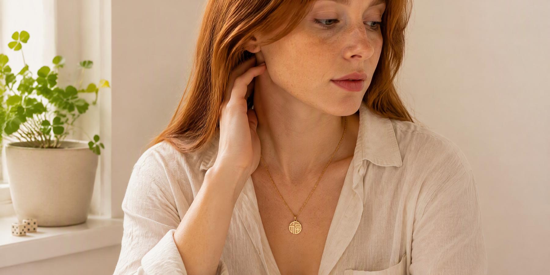 Dainty Round Disc Pendant Necklace