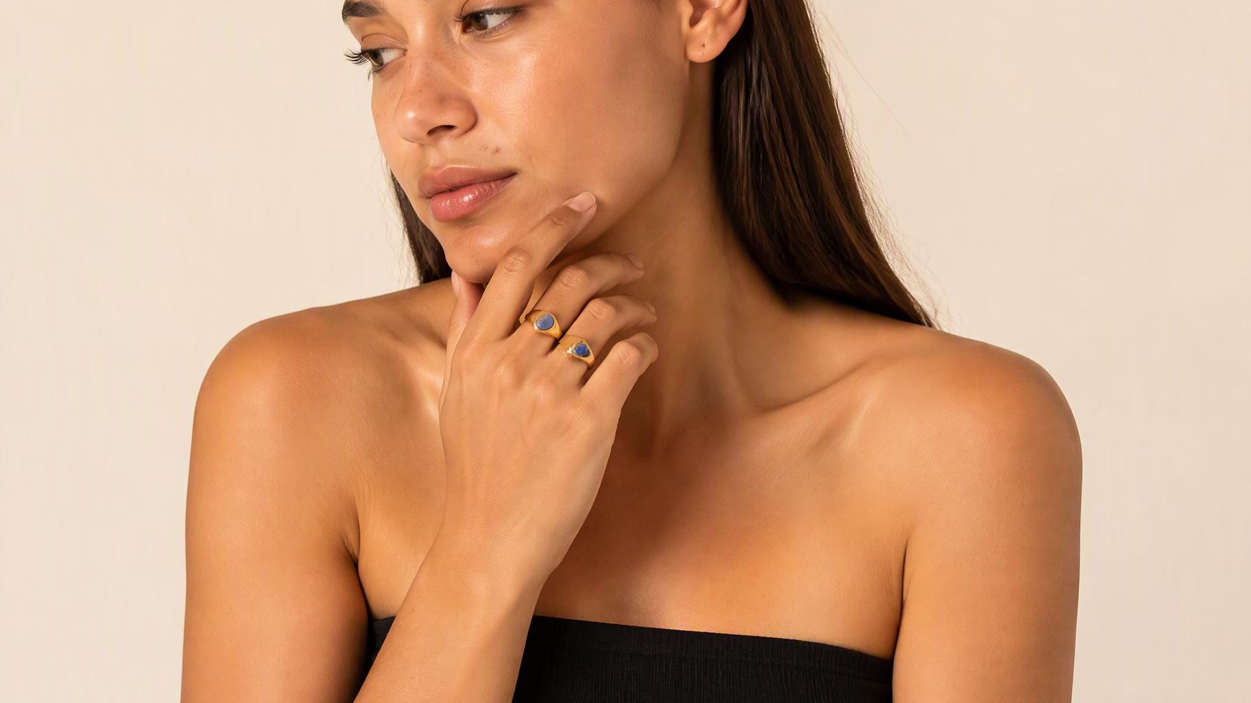 Gold Classic Flower Jewelry Layered Set