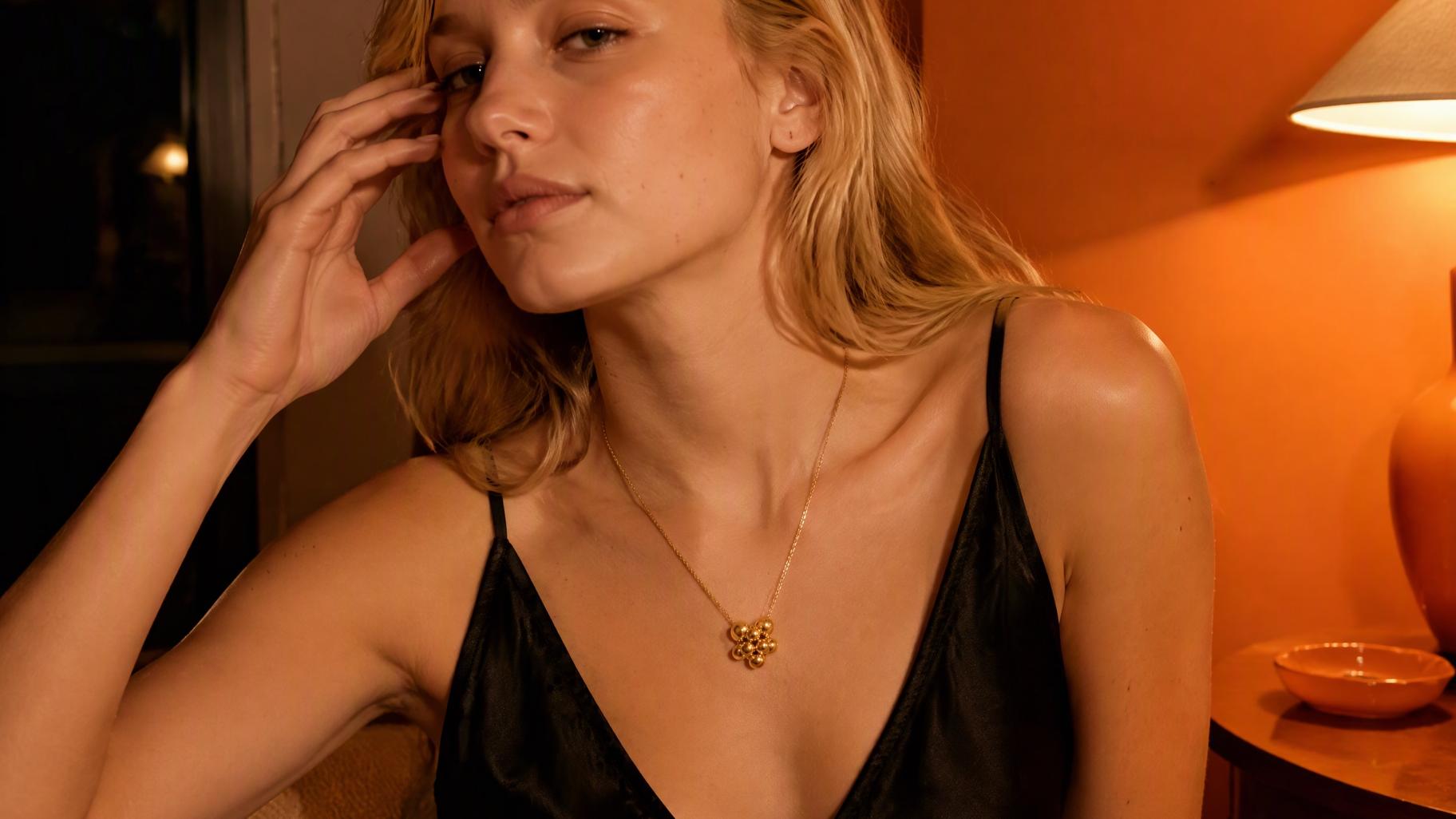 Gold Sparkling Moon Jewelry Trio