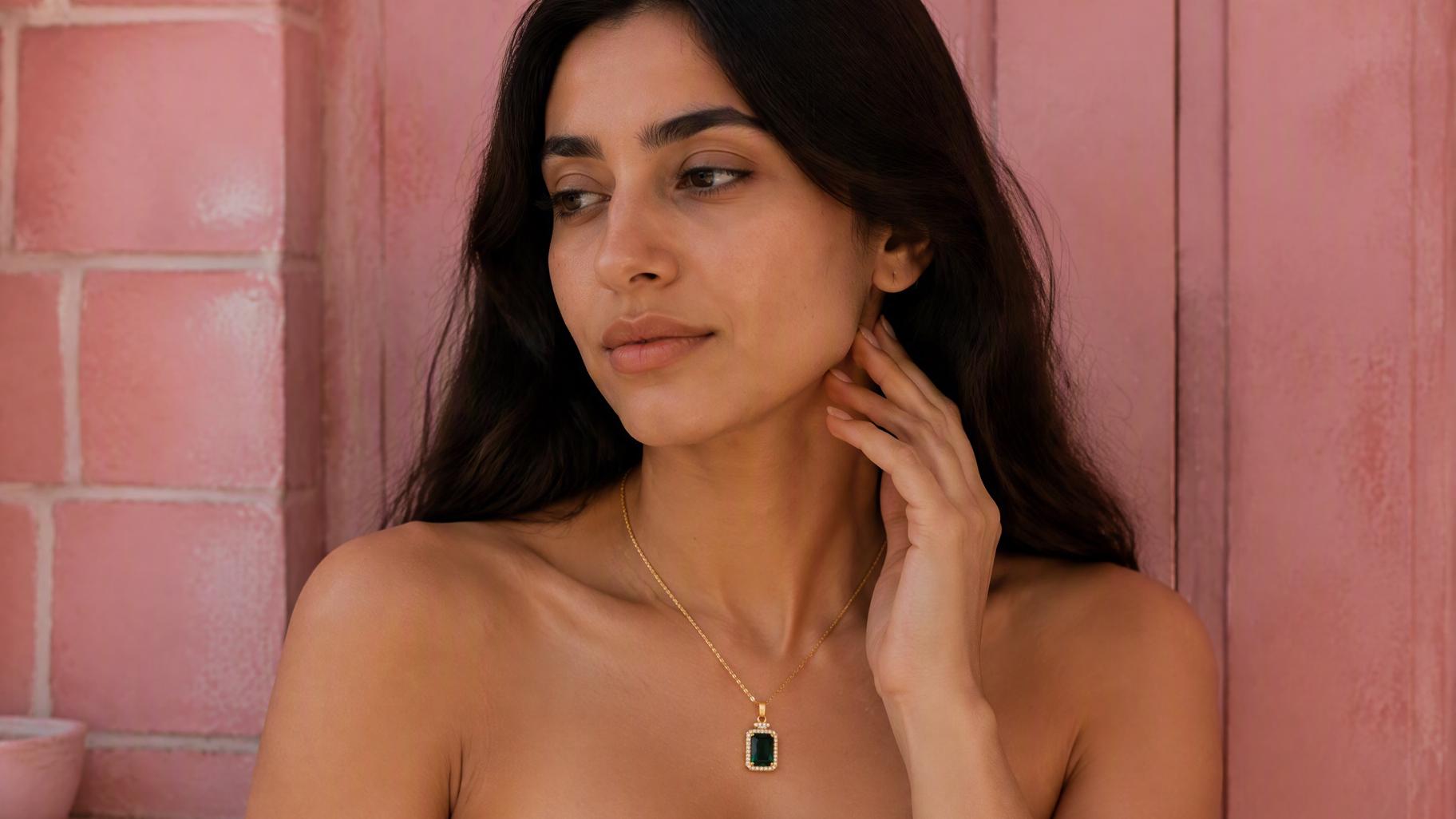 Sparkling Gold Bar Jewelry Set