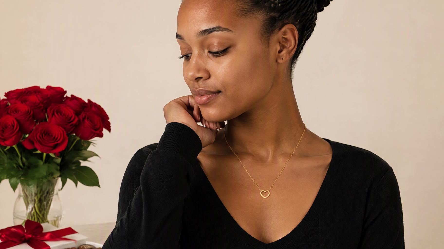 Gold Classic Heart Jewelry Set