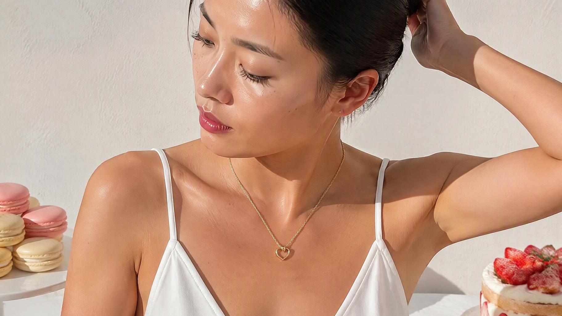 Gold Classic Heart Jewelry Set