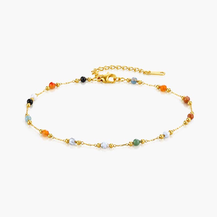 Dainty Multicolor Bead Chain Bracelet