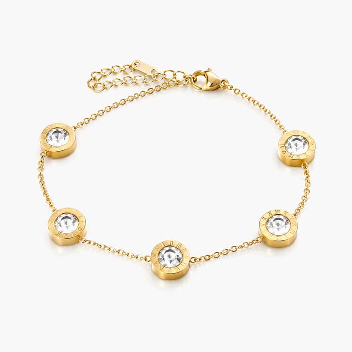 Five-Stone Bezel Chain Bracelet