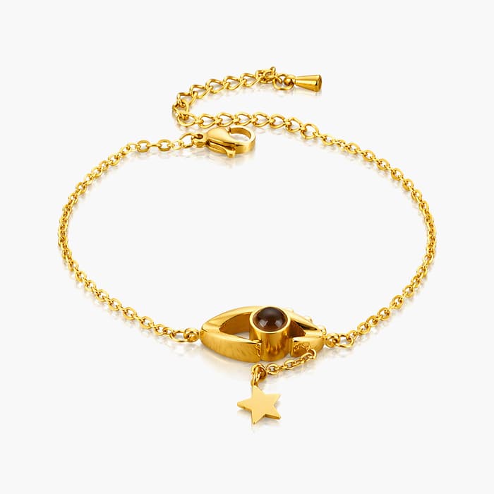 Dainty Evil Eye & Star Charm Bracelet