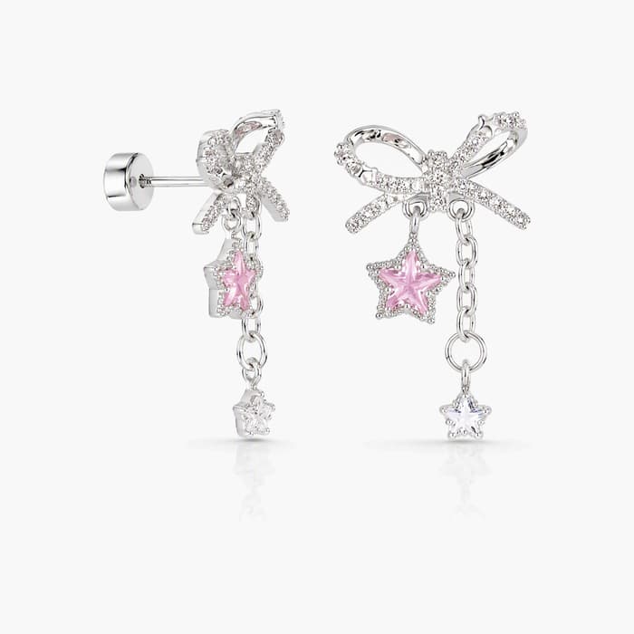 Cute Bow Star Dangle Earrings