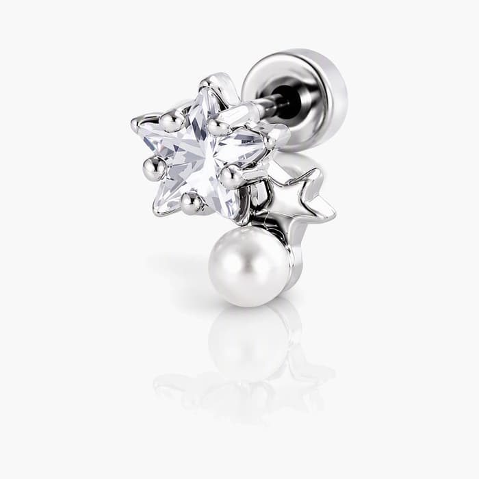 Cute Star & Pearl Stud Earrings