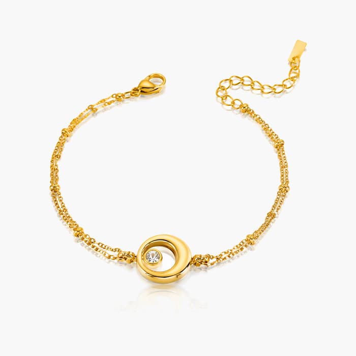 Dainty Bar and Disc Bracelet