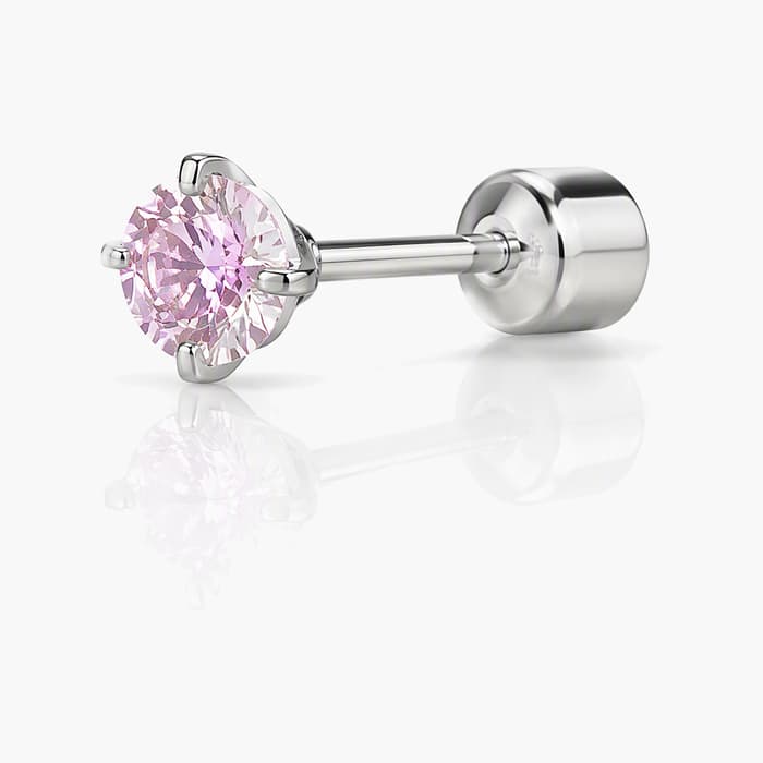 Dainty Round Stone Stud Earrings