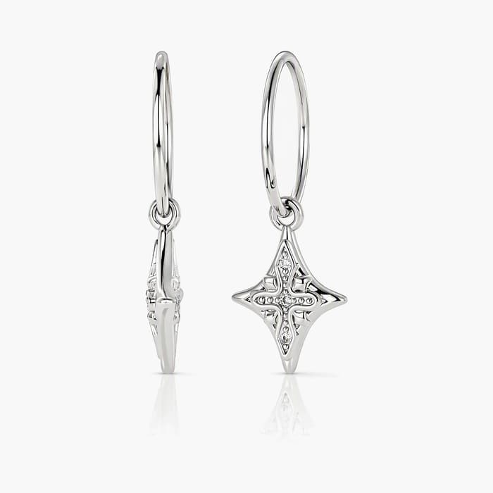 Cross Charm Hoop Earrings