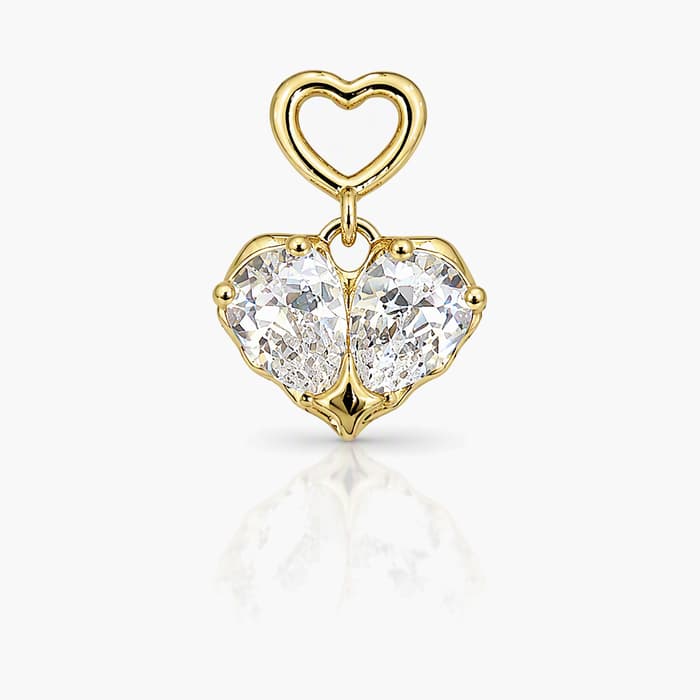 Double Heart Drop Earrings