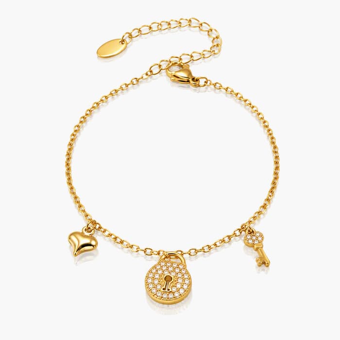 Dainty Heart Lock Charm Necklace