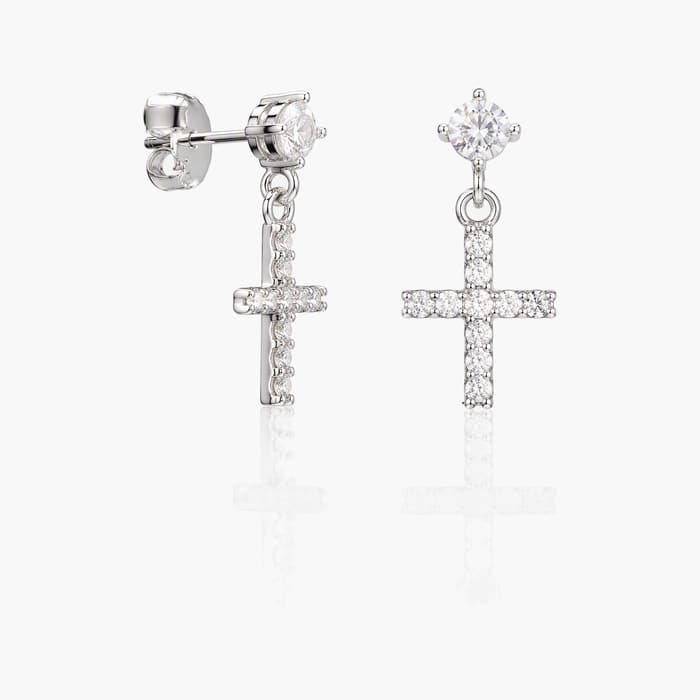 Dainty Cross Drop Earrings