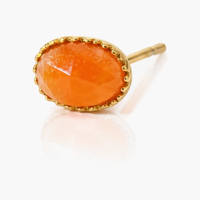 Oval Stone Stud Earrings