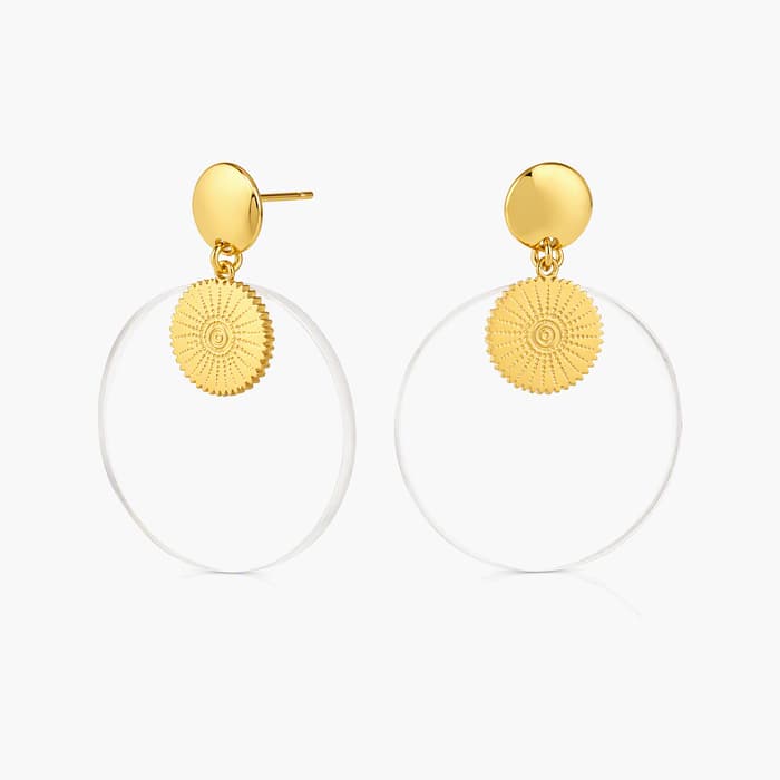 Boho Circle Disc Drop Earrings