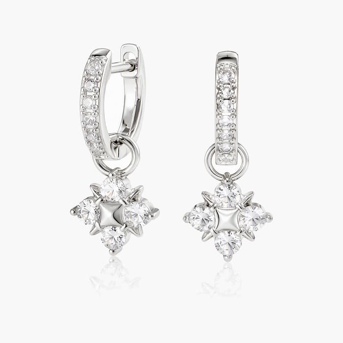 Dainty Flower Cluster Huggie Earrings