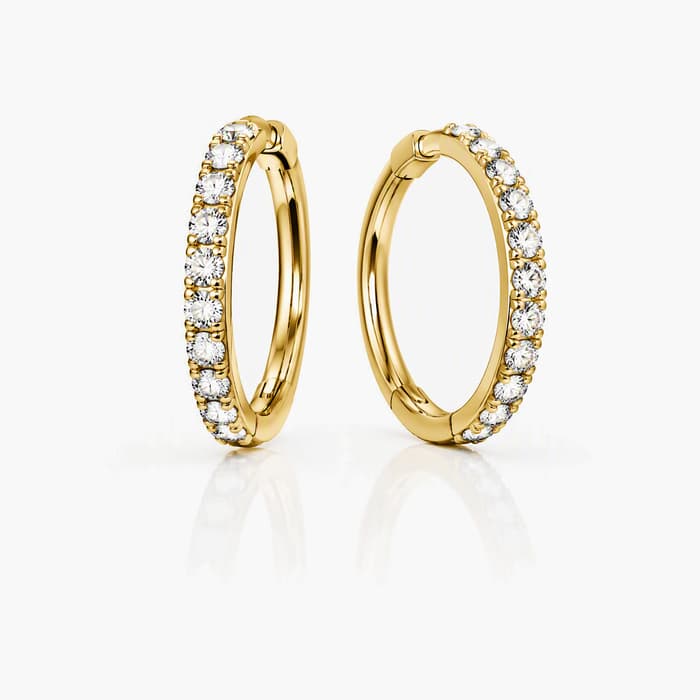 Elegant Paved Stone Huggie Earrings