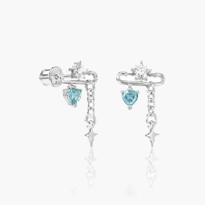 Cute Star And Heart Charm Earrings