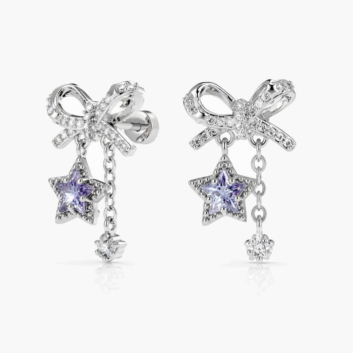 Cute Bow Star Drop Earrings