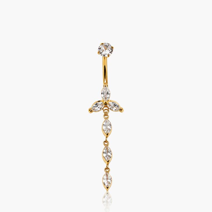 Dainty Flower Cascading Belly Ring