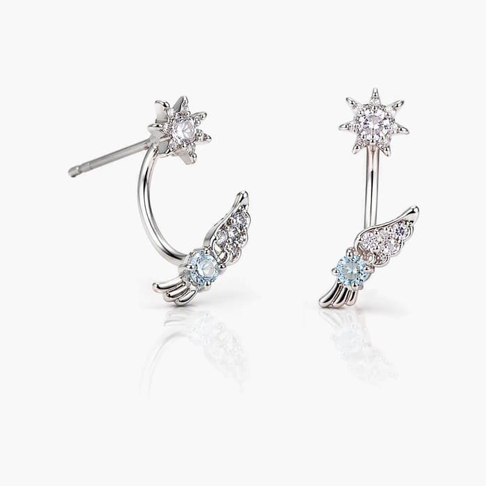 Cute Star And Wing Huggie Earrings