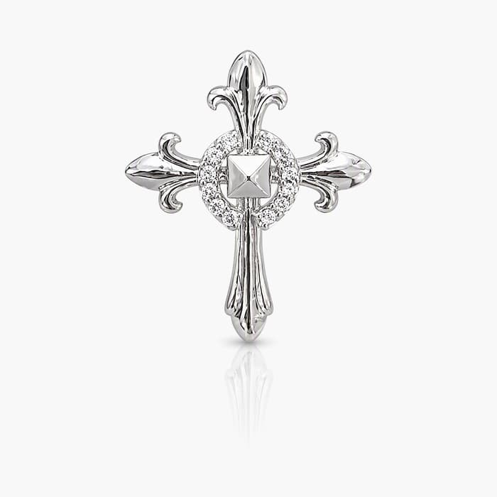 Fleur-De-Lis Cross Stud Earrings