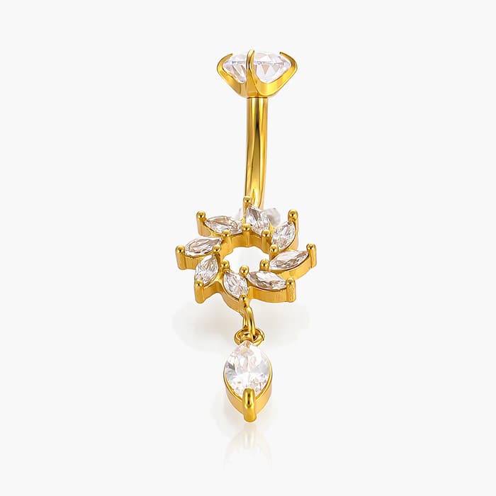 Floral Charm Belly Ring