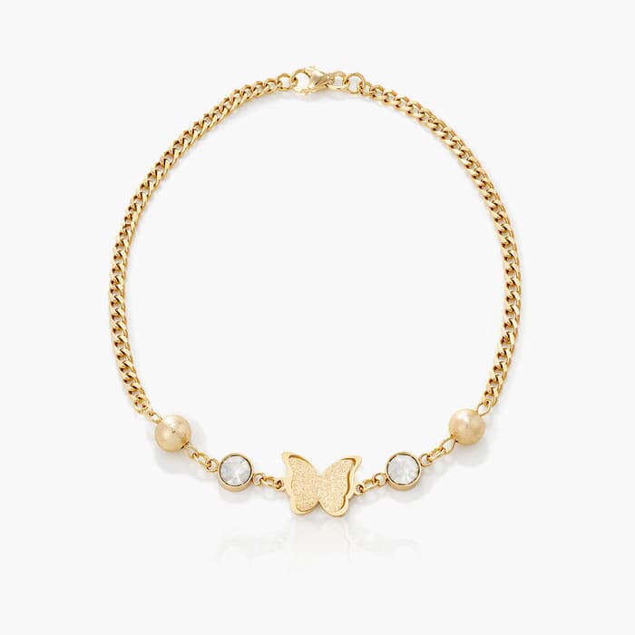 Dainty Butterfly Charm Bracelet
