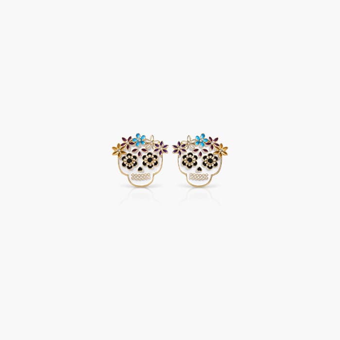 Floral Skull Brooch