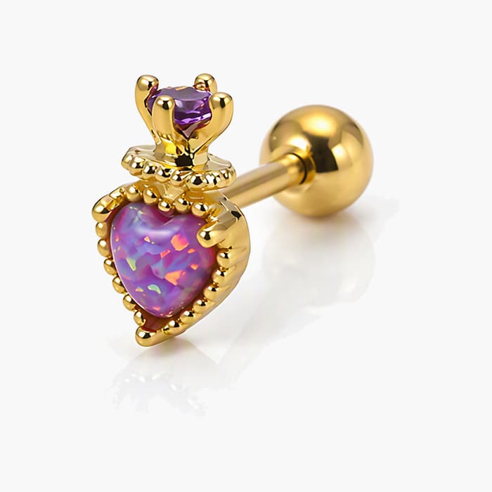 Cute Crown Heart Stud Earrings