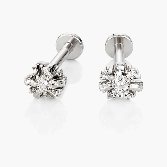 Dainty Flower Cross Stud Earrings