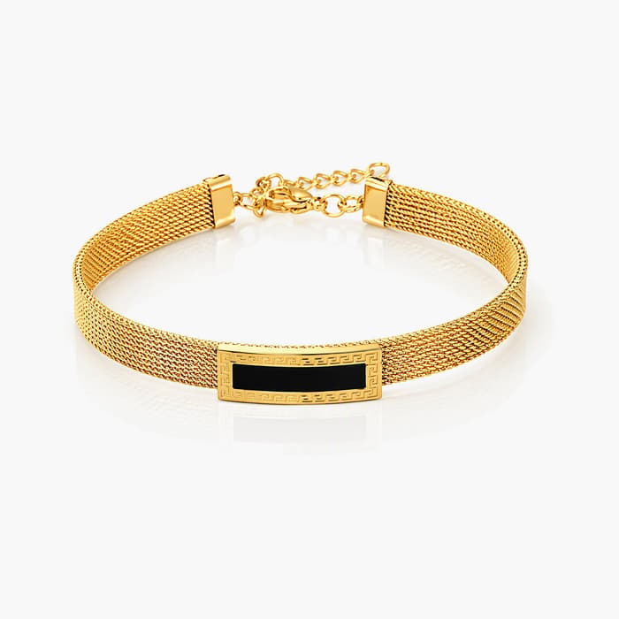 Mesh Chain Rectangular Plate Bracelet