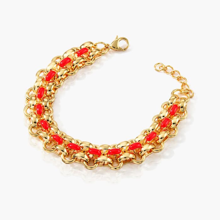 Enamel Link Chain Bracelet