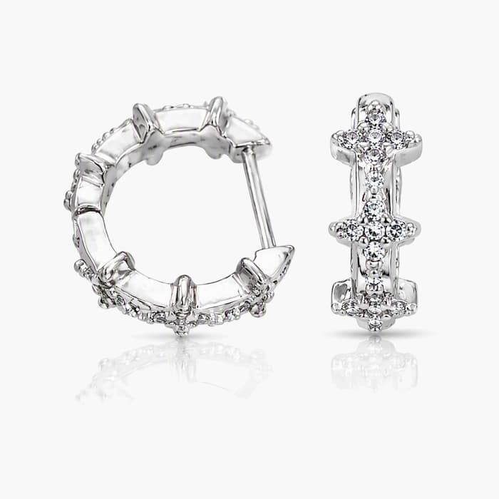 Trendy Cross Hoop Earrings