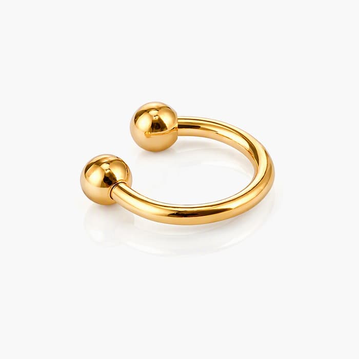 Textured Ball Horseshoe Ring